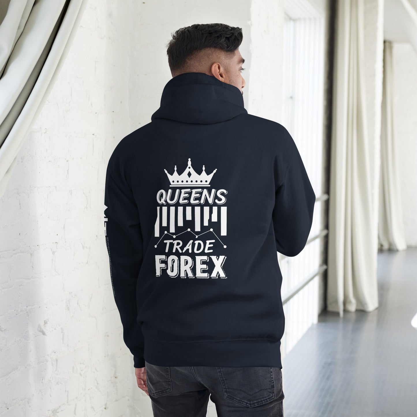 Queens Trade Forex - Unisex Hoodie ( Back Print ) by DarkByteGear