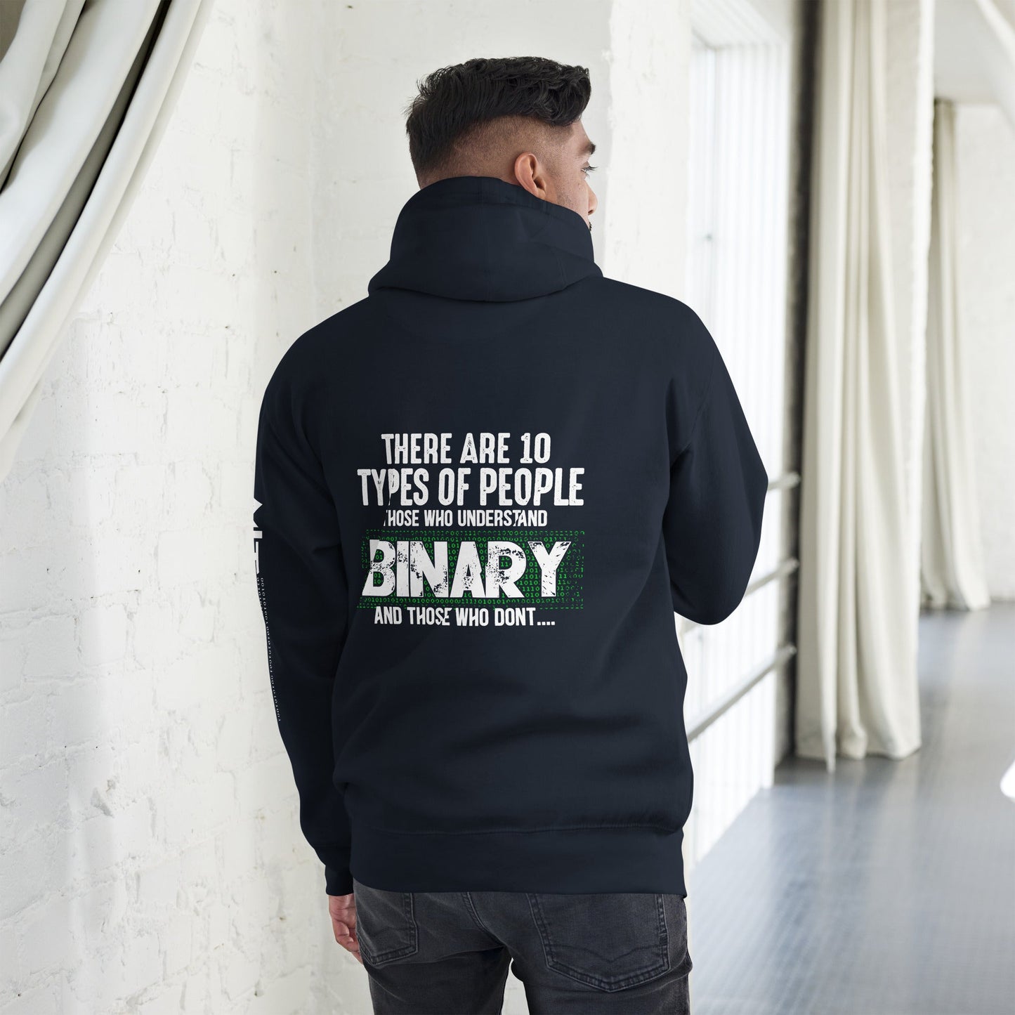 There are 10 types of people - Unisex Hoodie ( Back Print ) by DarkByteGear