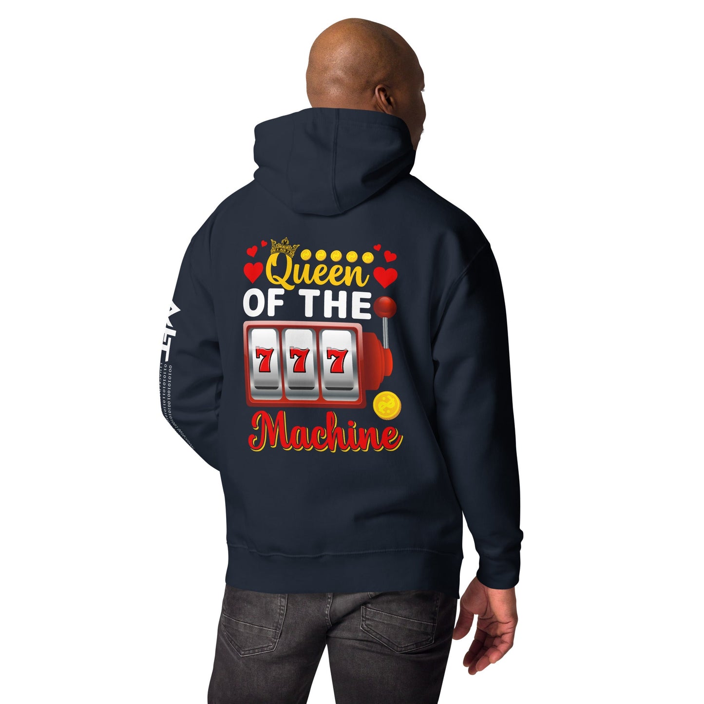 Queen of the Machine 777 - Unisex Hoodie ( Back Print ) by DarkByteGear
