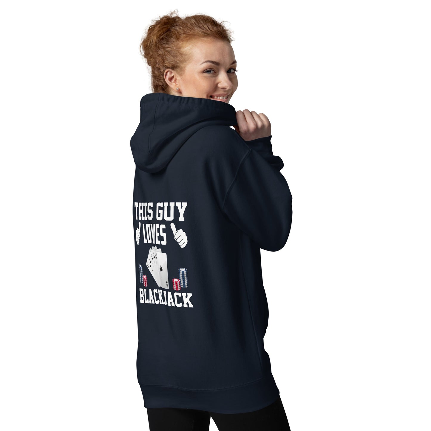 This Guy Loves Black Jack - Unisex Hoodie ( Back Print ) by DarkByteGear