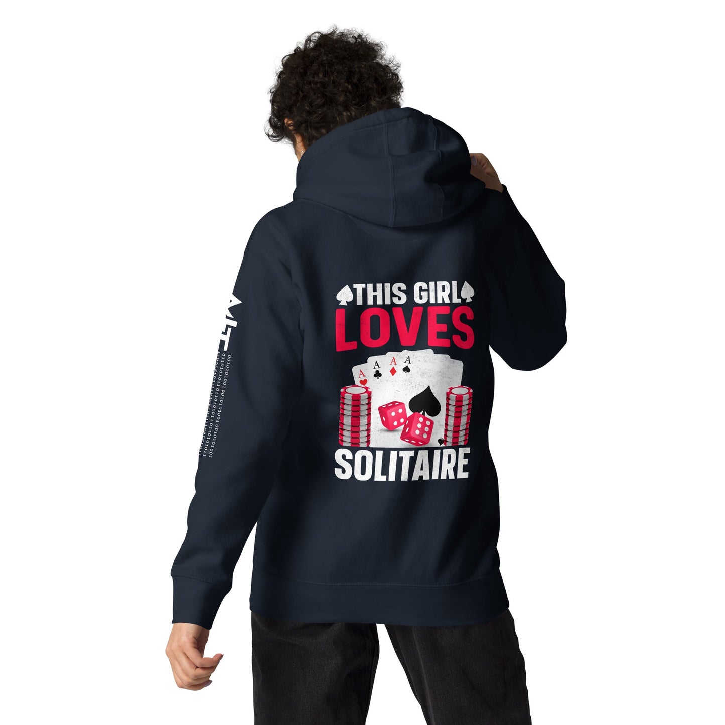 This Girl Loves Solitaire - Unisex Hoodie ( Back Print ) by DarkByteGear