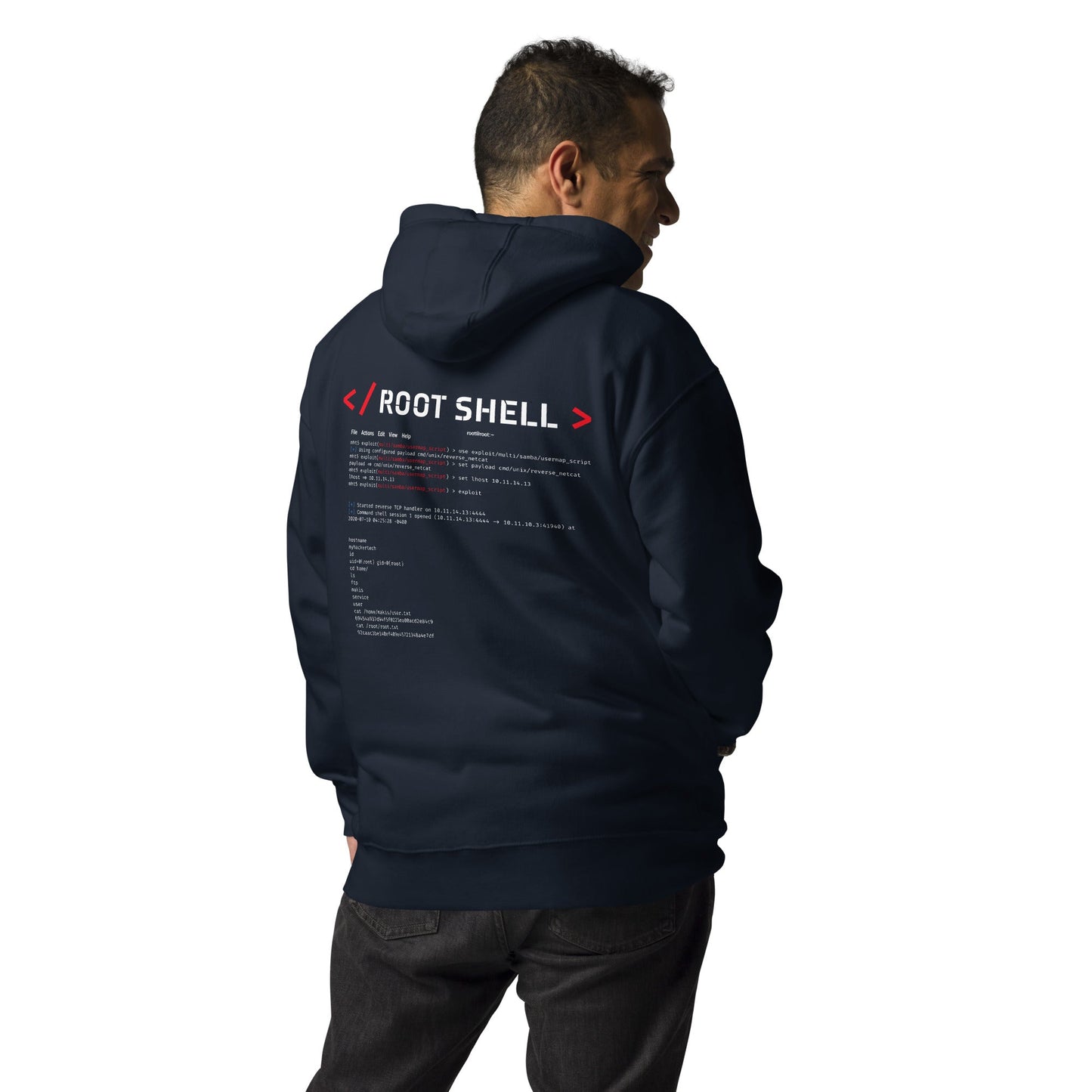 Root Shell - Unisex Hoodie ( Back Print ) by DarkByteGear