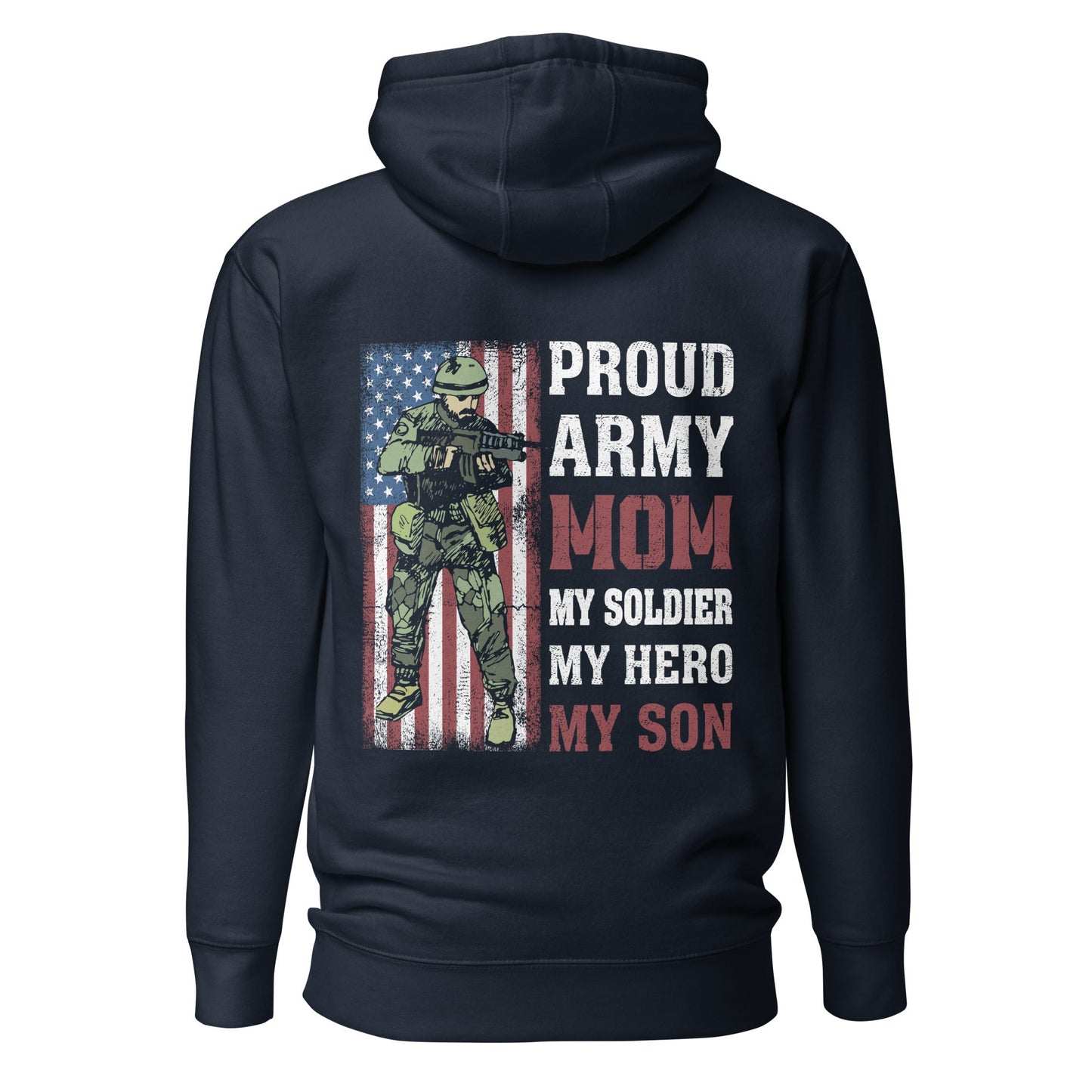 Proud Army Mom - Unisex Hoodie (back print) by DarkByteGear