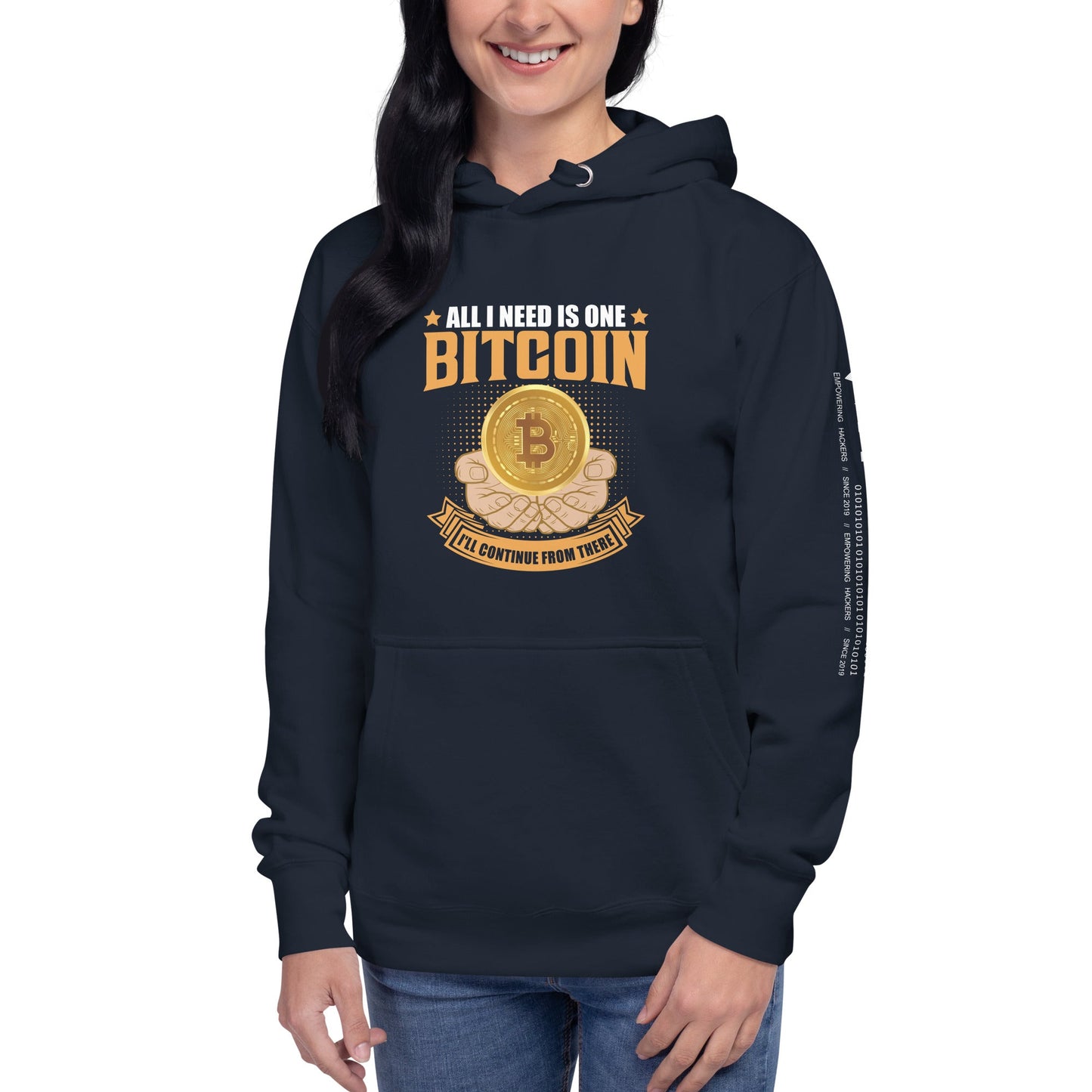 All I need is One Bitcoin Unisex Hoodie by DarkByteGear