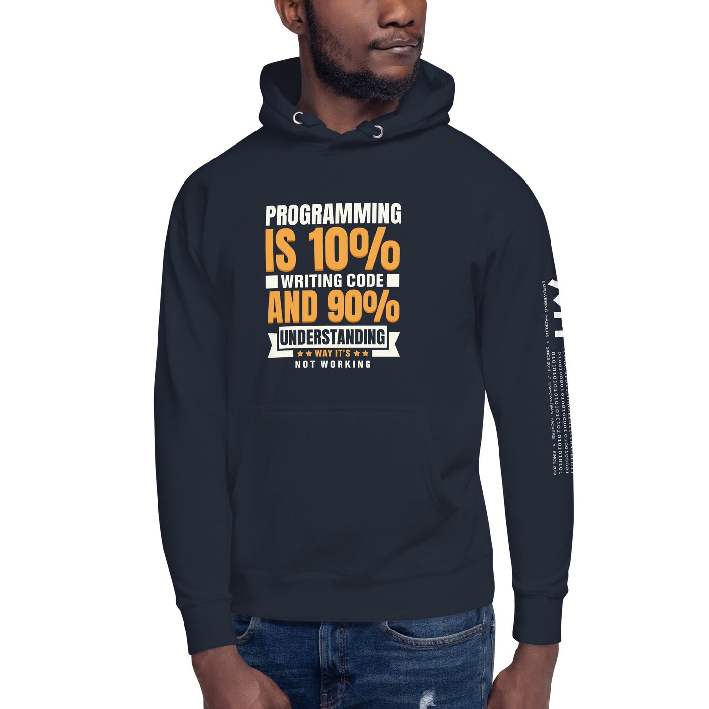 Programming is 10% writing code - Unisex Hoodie by DarkByteGear