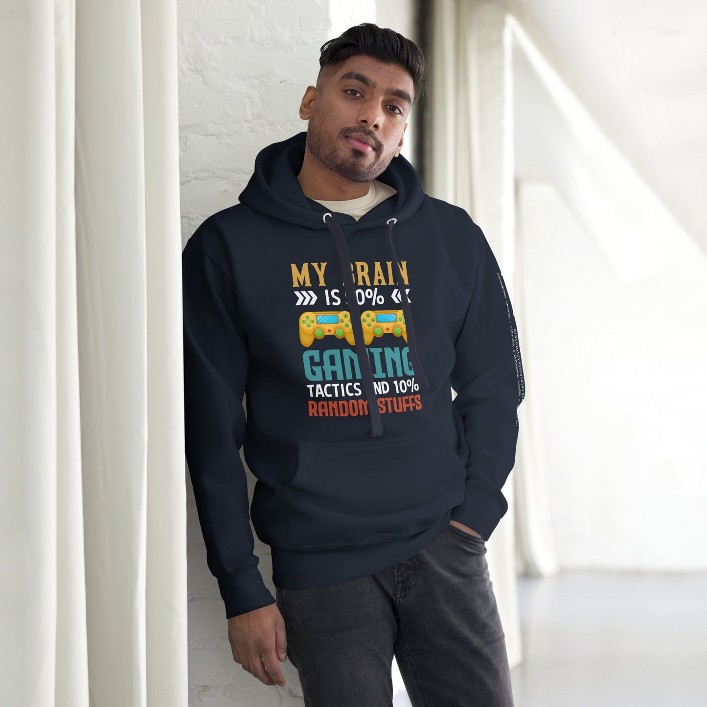 Ar My Brain is 90% Gaming Tactics Unisex Hoodie by DarkByteGear