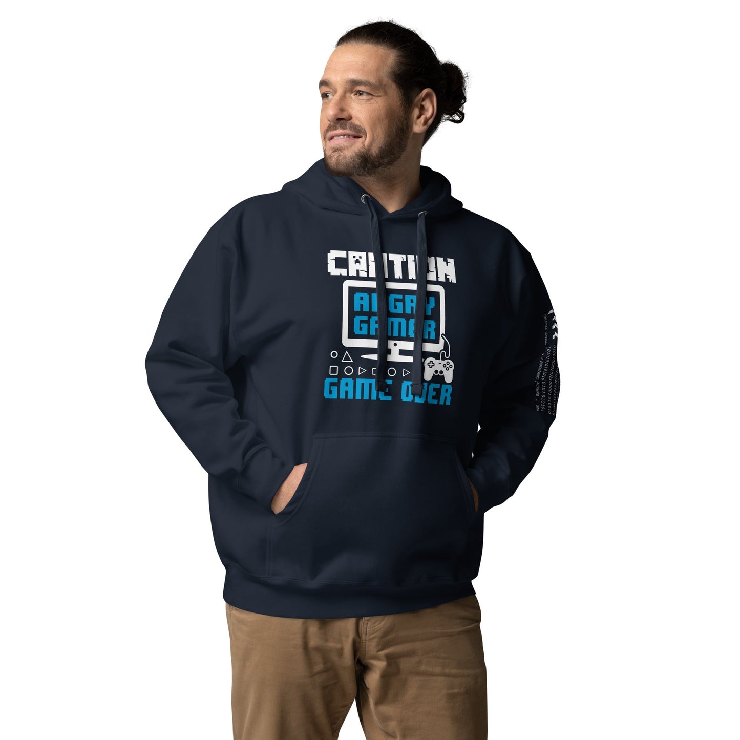Caution! Angry Gamer Unisex Hoodie by DarkByteGear