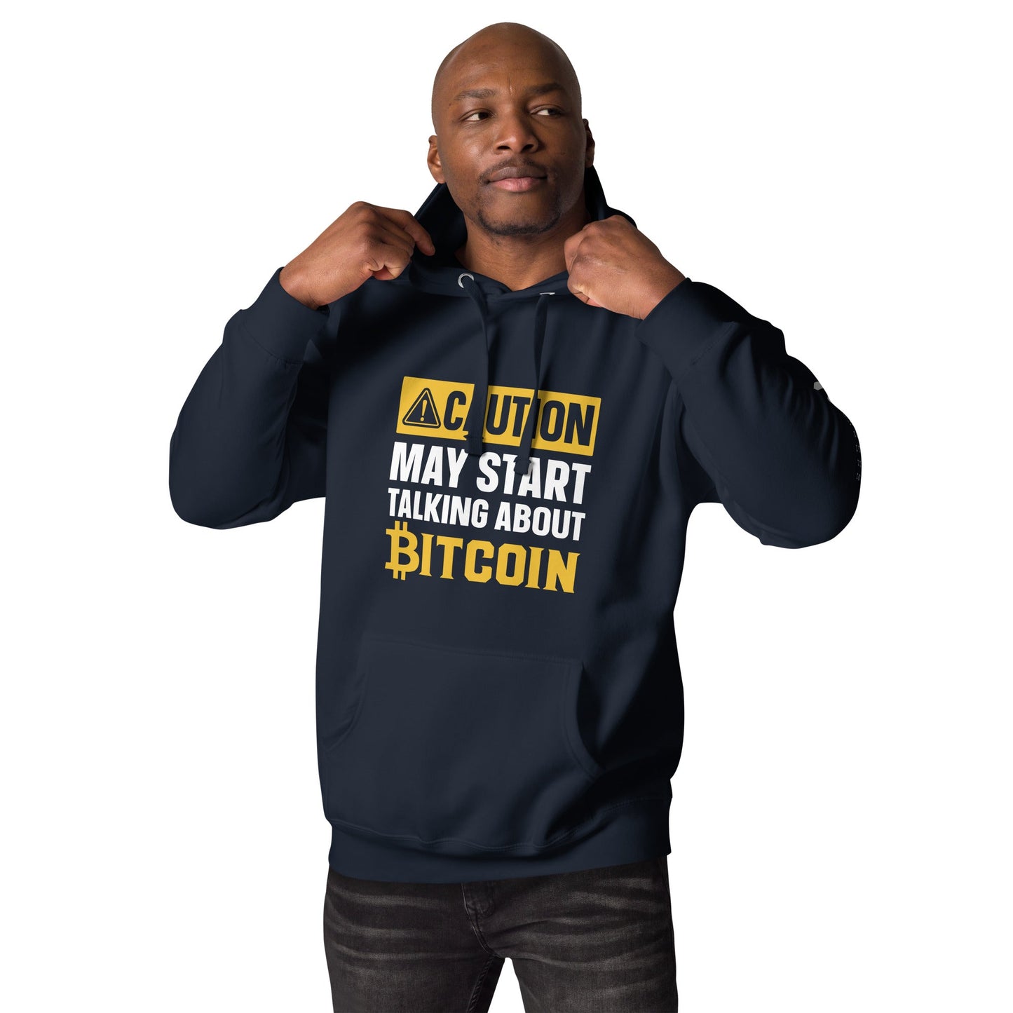 Caution! May start talking about Bitcoin Unisex Hoodie by DarkByteGear