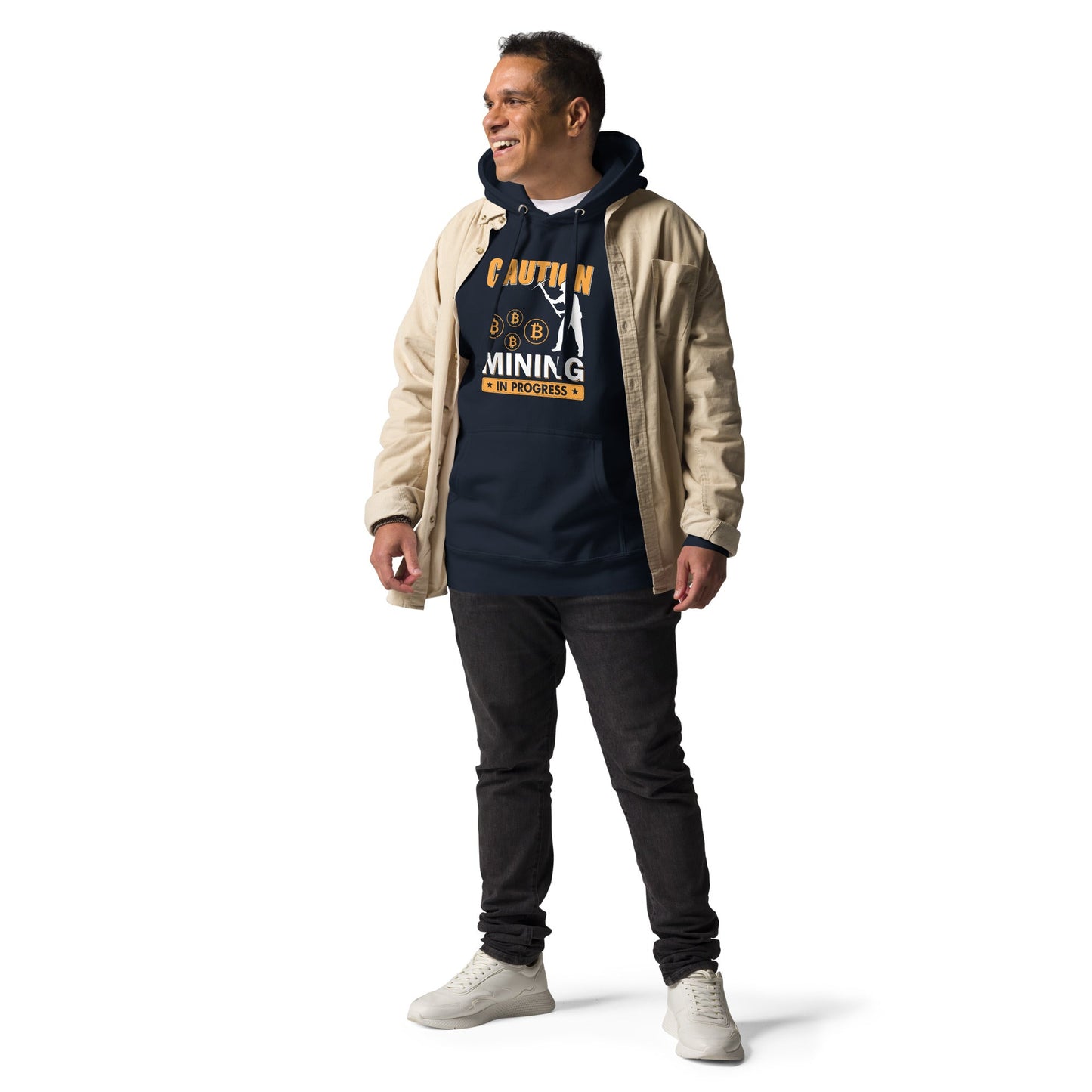 Caution Bitcoin Mining in Progress - Unisex Hoodie by DarkByteGear