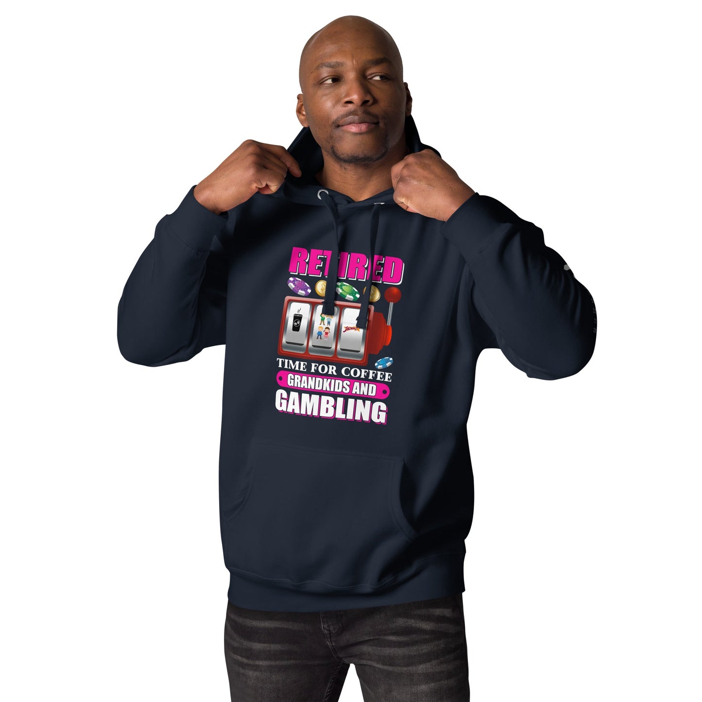 Retired: Time for Coffee, Grandkids and Gambling - Unisex Hoodie by DarkByteGear