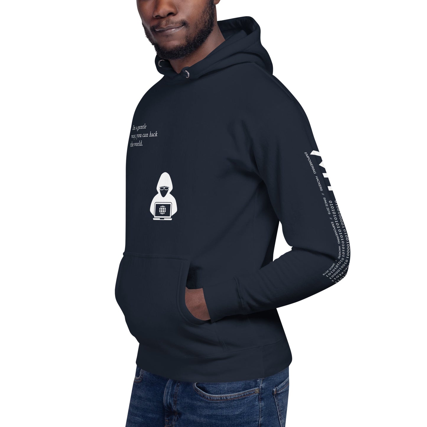 You can hack the world - Unisex Hoodie (back print) by DarkByteGear