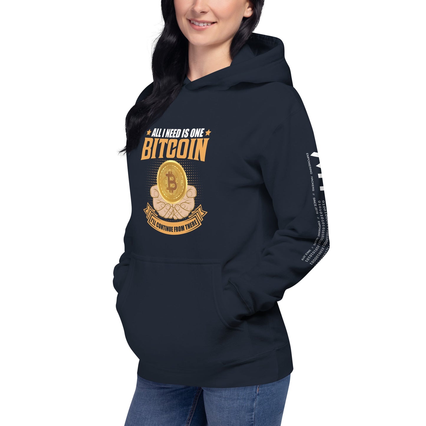 All I need is One Bitcoin Unisex Hoodie by DarkByteGear