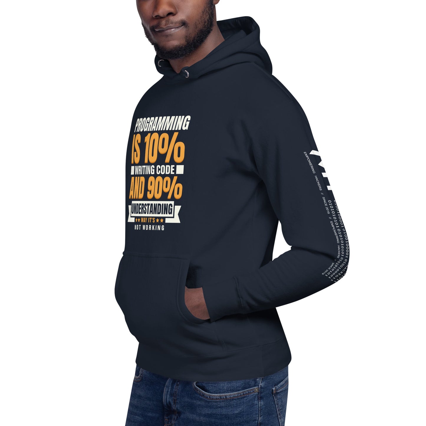 Programming is 10% writing code - Unisex Hoodie by DarkByteGear