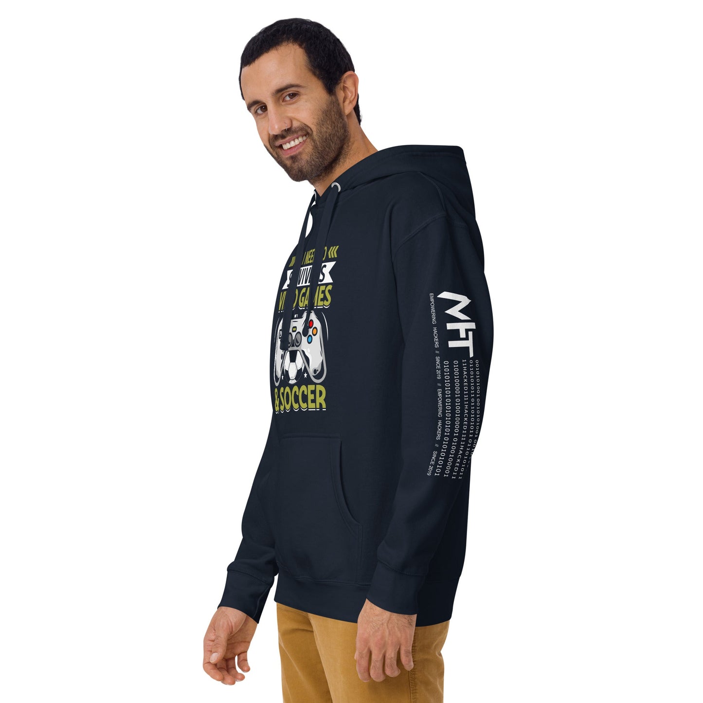 All I need to Survive is Video Game and Soccer Unisex Hoodie by DarkByteGear