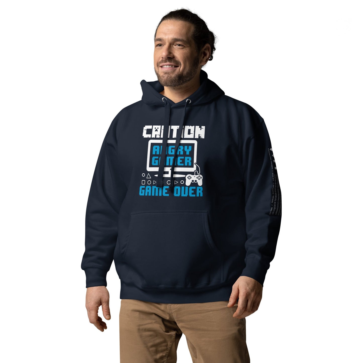 Caution! Angry Gamer Unisex Hoodie by DarkByteGear