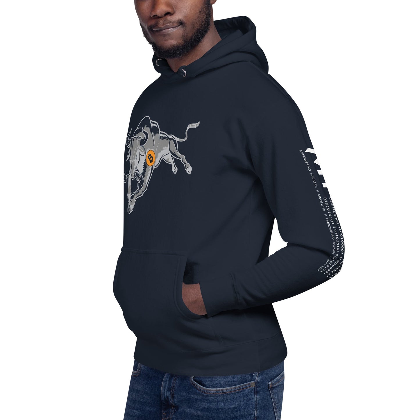 Strong Bitcoin Bull Unisex Hoodie by DarkByteGear