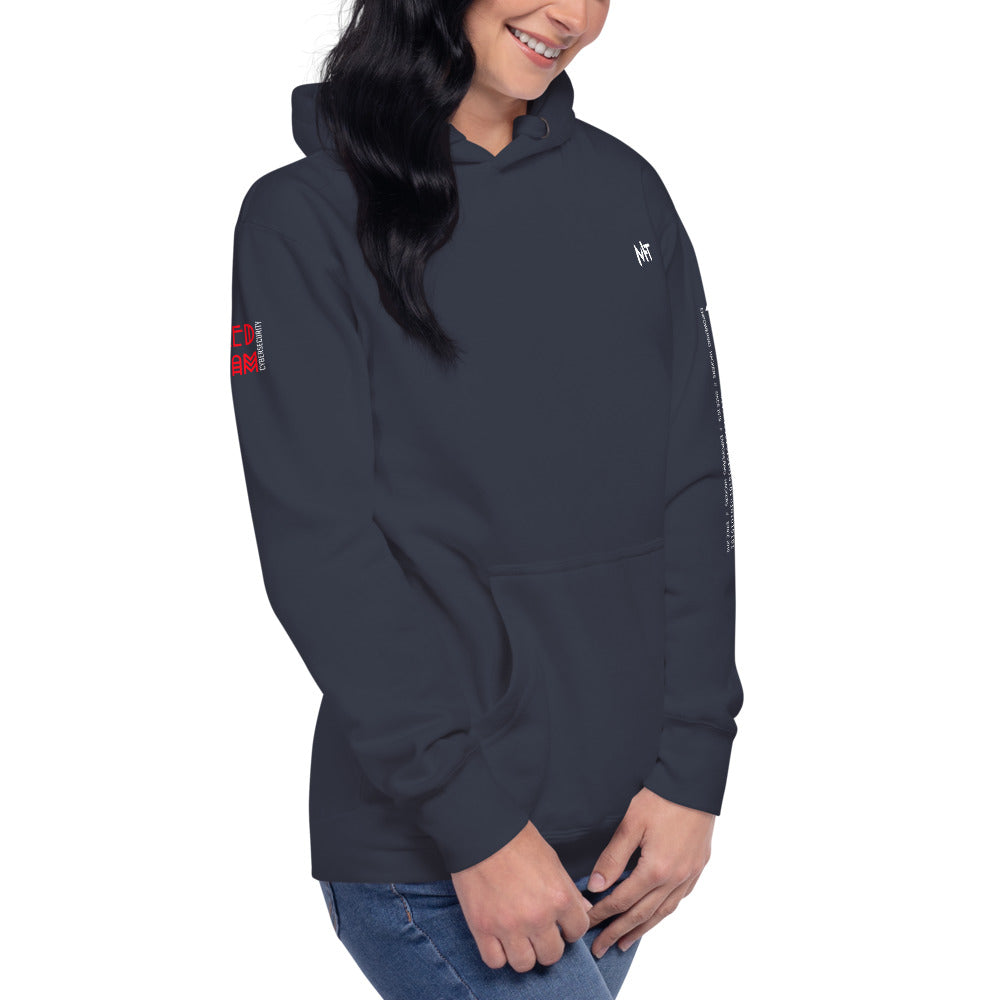 Cyber Security Red Team v5 - Unisex Hoodie (back print) by DarkByteGear
