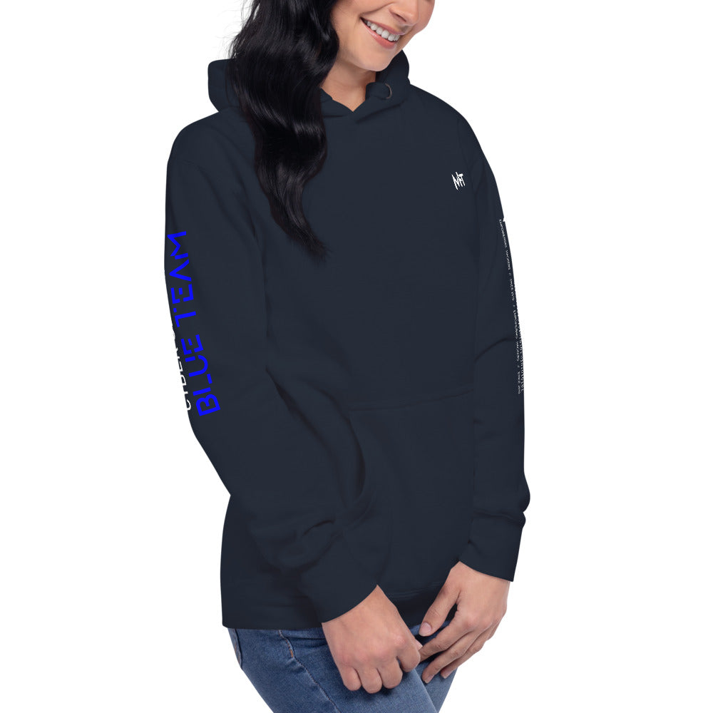 Cybersecurity Blue Team v4 - Unisex Hoodie (back print) by DarkByteGear
