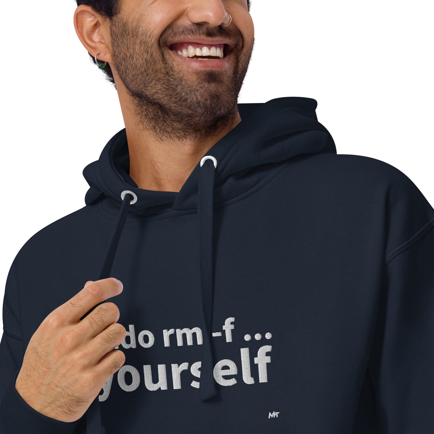 Sudo rm -f yourself - Unisex Hoodie (embroidered) by DarkByteGear