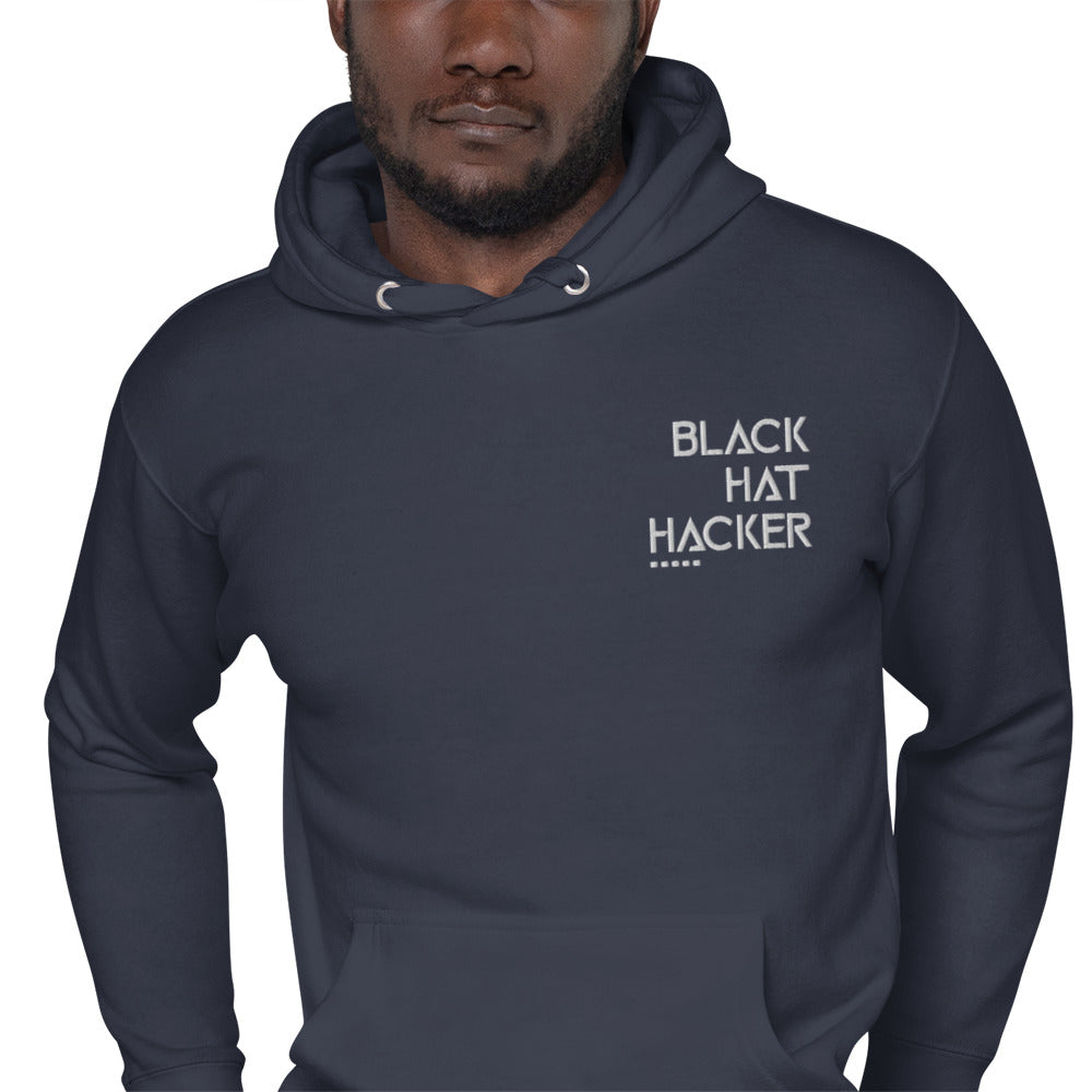 Black Hat Hacker - Unisex Hoodie (embroidery) by DarkByteGear