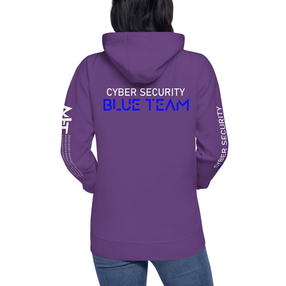 Cybersecurity Blue Team v4 - Unisex Hoodie (back print) by DarkByteGear
