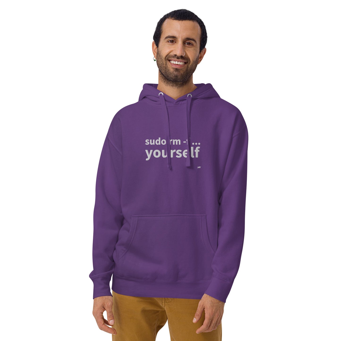 Sudo rm -f yourself - Unisex Hoodie (embroidered) by DarkByteGear