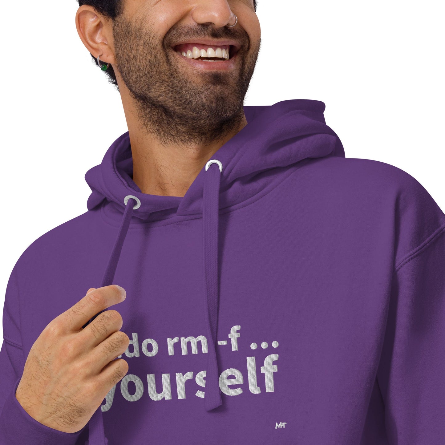 Sudo rm -f yourself - Unisex Hoodie (embroidered) by DarkByteGear