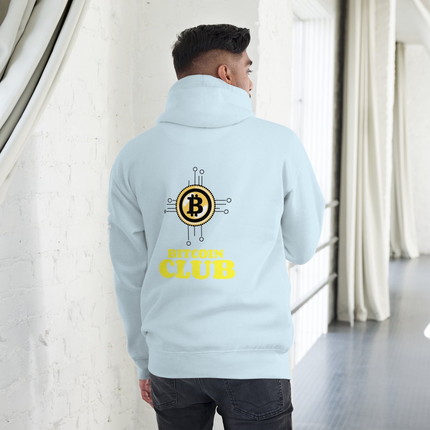 Bitcoin Club V6 - Unisex Hoodie ( Back Print ) by DarkByteGear