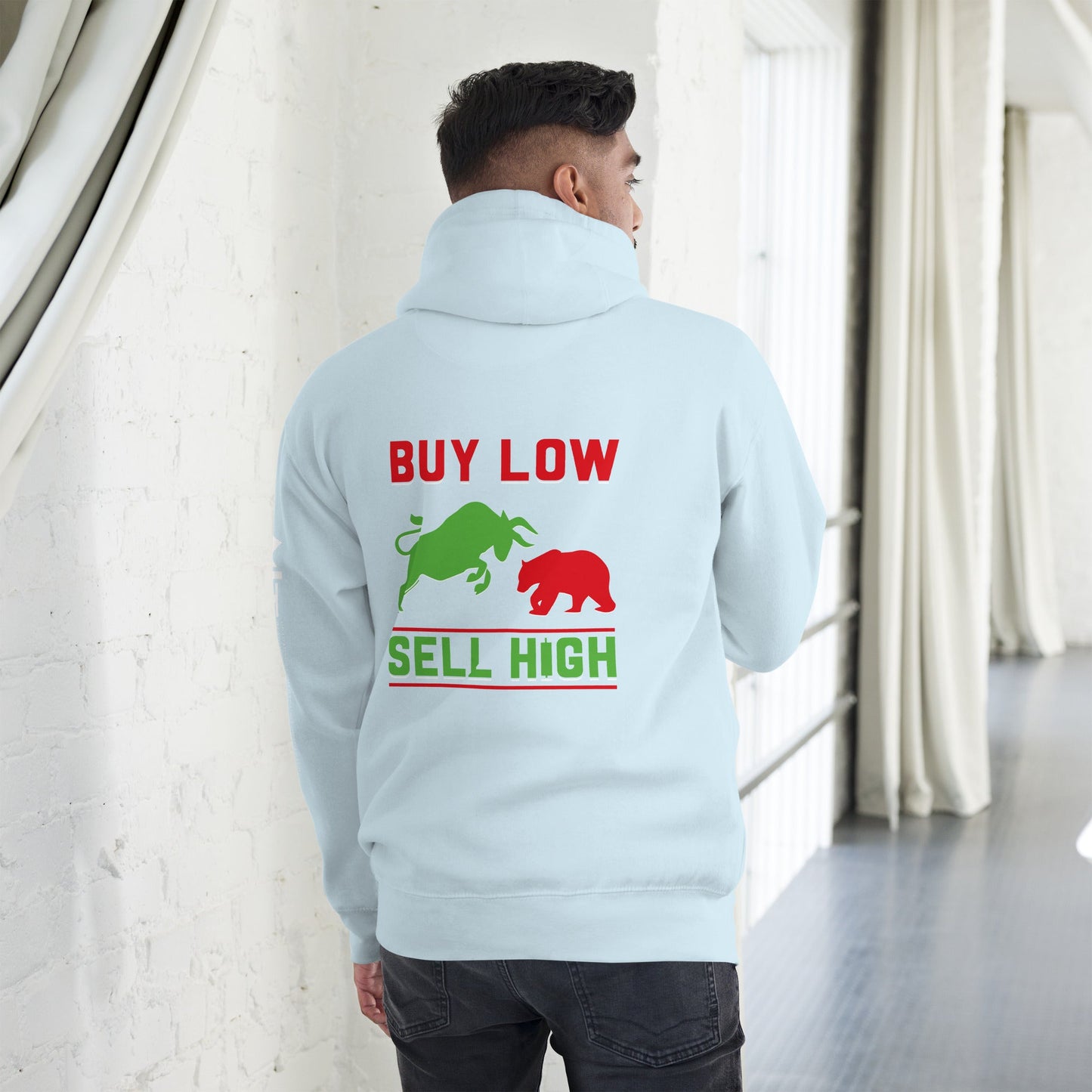 Buy low, Sell high - Unisex Hoodie ( Back Print ) by DarkByteGear