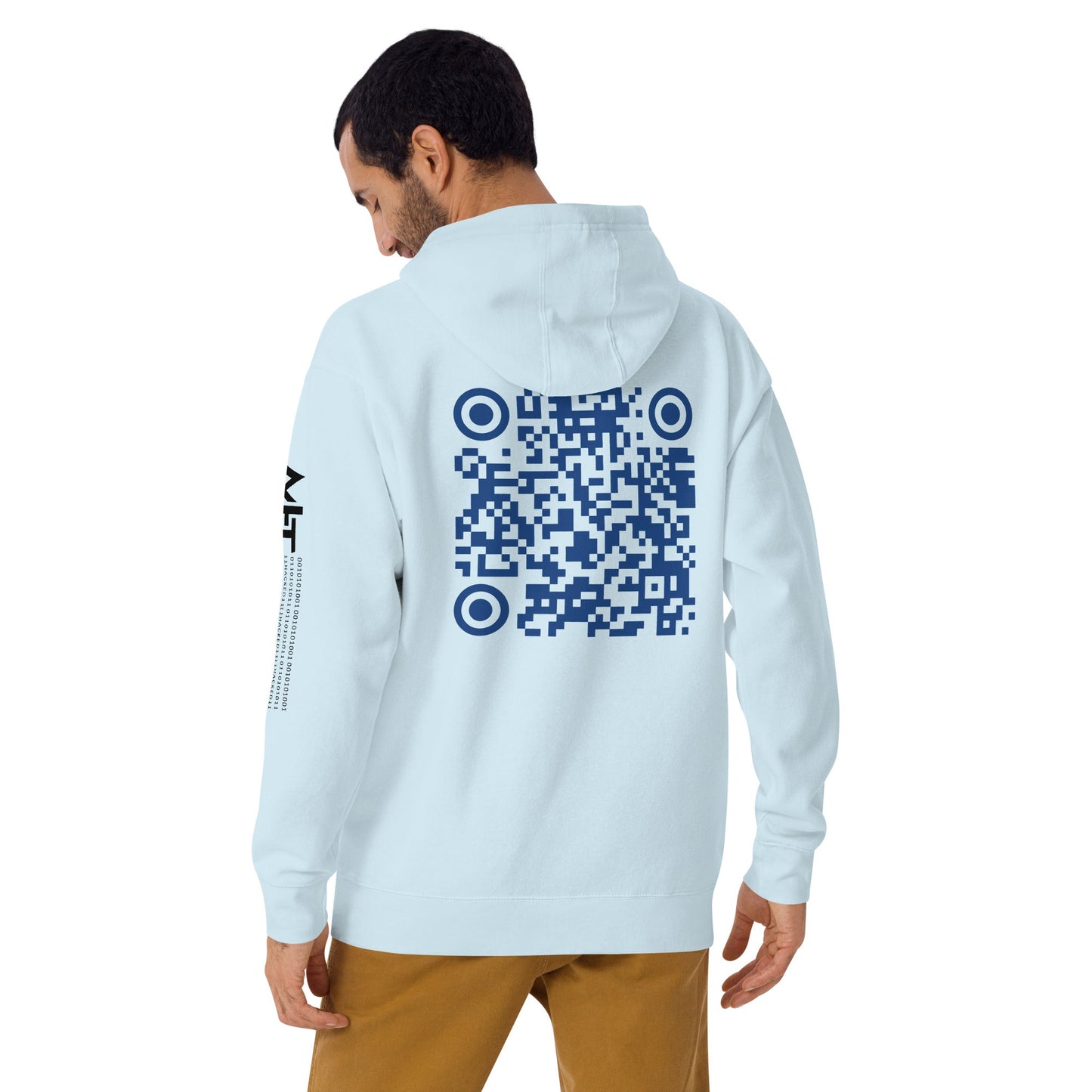 Who's the New Kid, Hacker, Developer, Gamer, Crypto King V1 - Unisex Hoodie Personalized QR Code by DarkByteGear