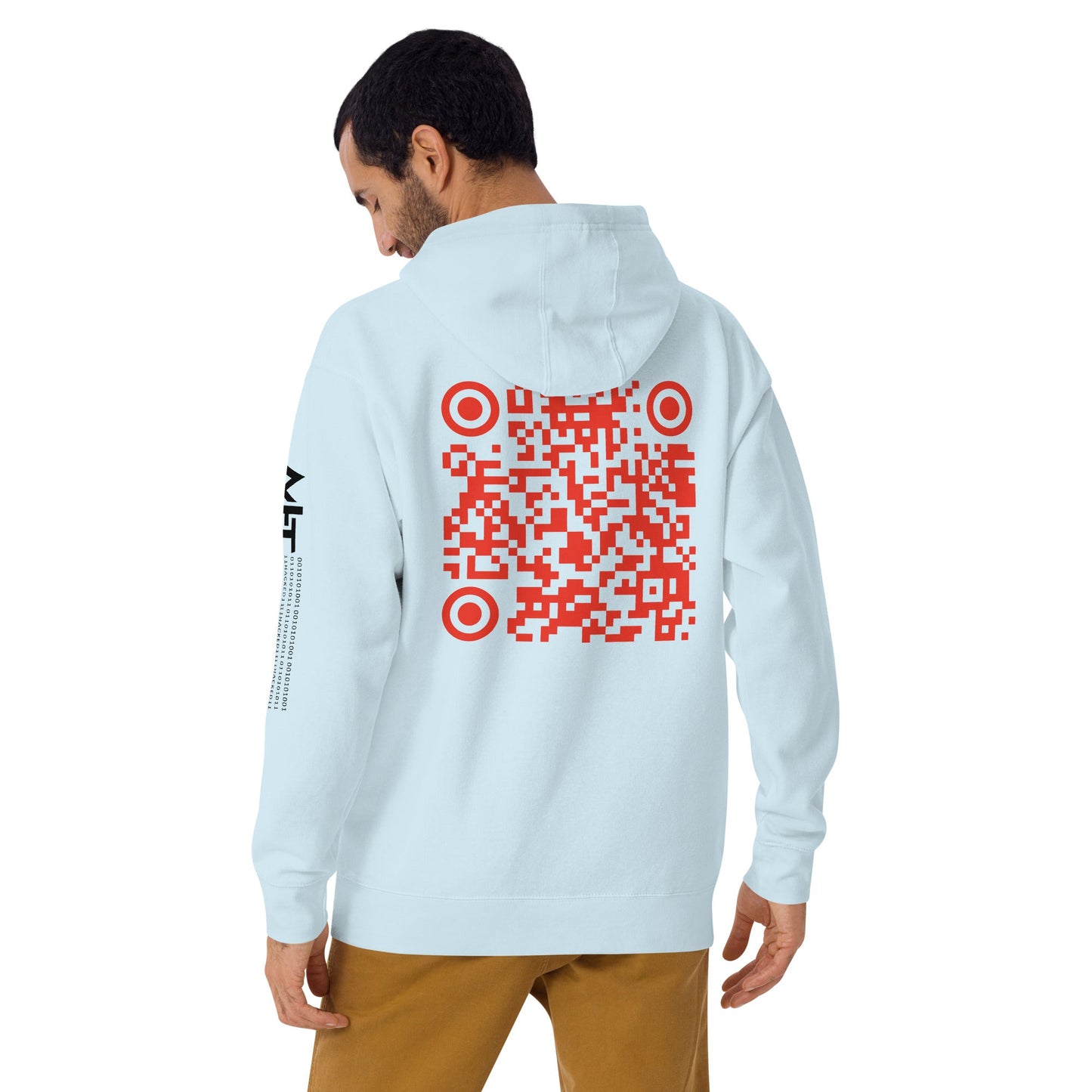 Who's the New Kid, Hacker, Developer, Gamer, Crypto King V1 - Unisex Hoodie Personalized QR Code by DarkByteGear