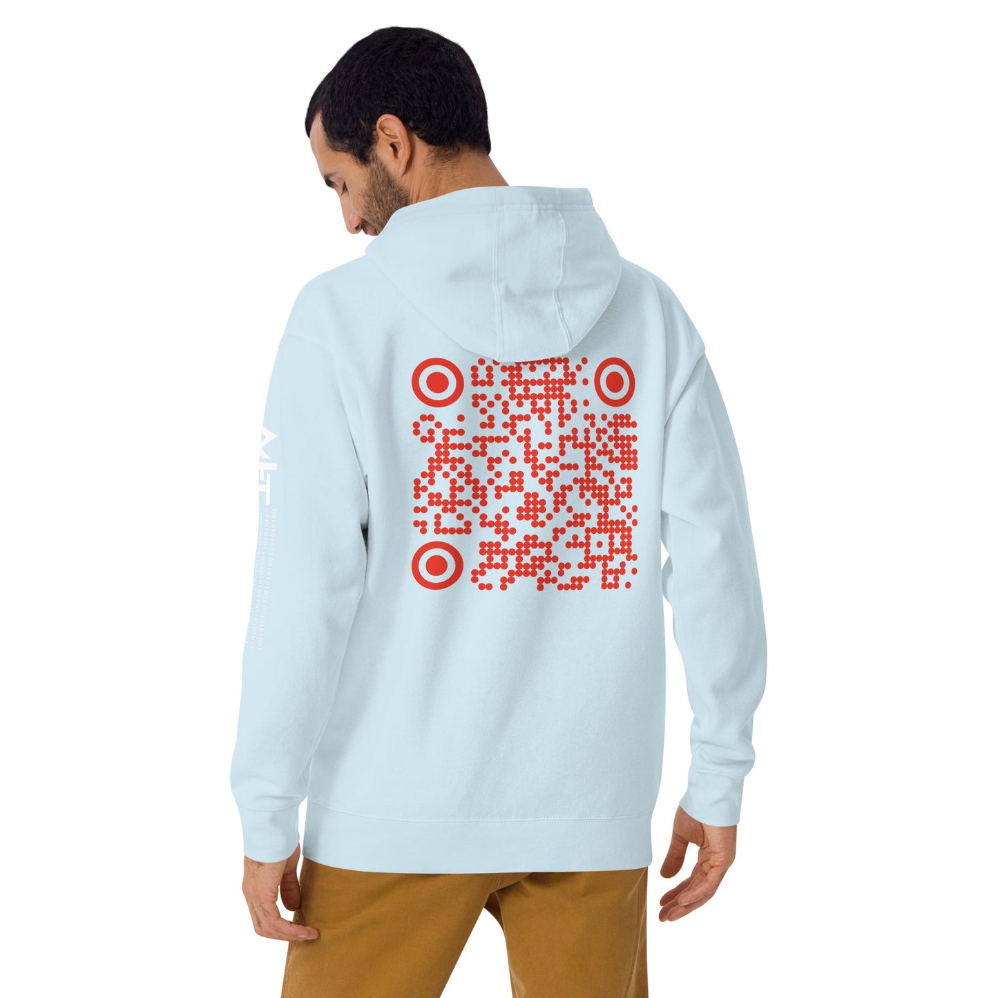 Who's the New Kid, Hacker, Developer, Gamer, Crypto King V1 (Red Cyber) - Unisex Hoodie Personalized QR Code by DarkByteGear