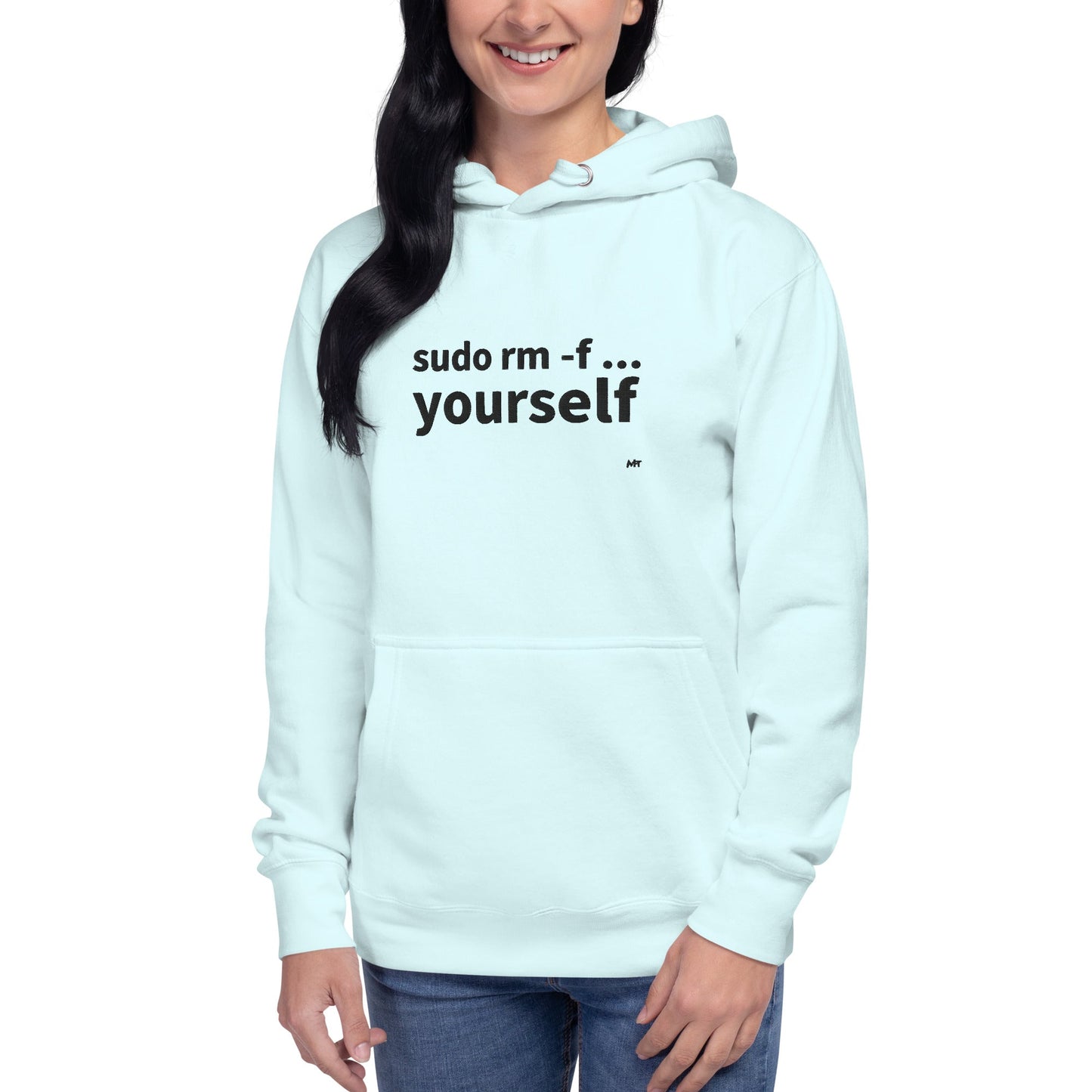Sudo rm -f yourself - Unisex Hoodie (embroidered) by DarkByteGear