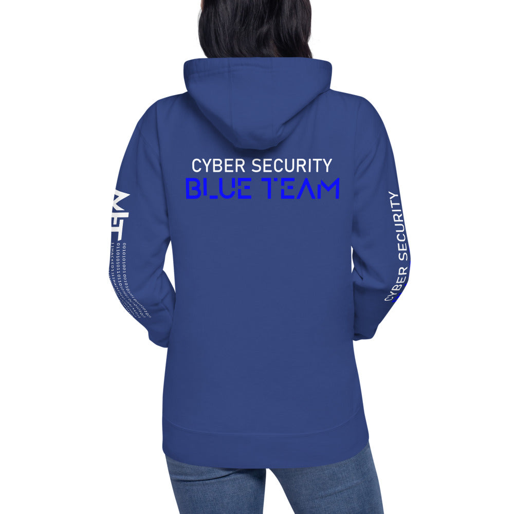 Cybersecurity Blue Team v4 - Unisex Hoodie (back print) by DarkByteGear