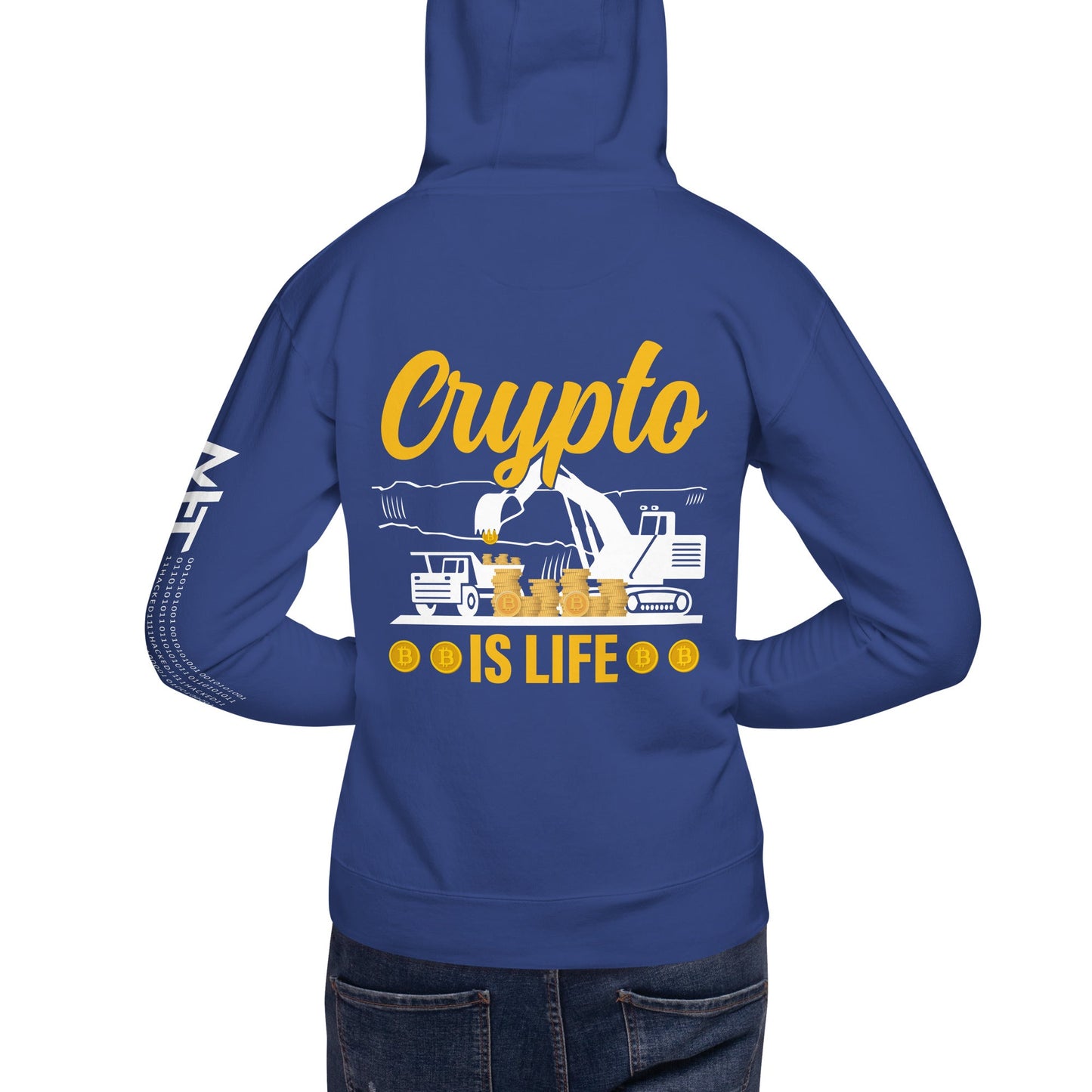 Crypto is Life - Unisex Hoodie ( Back Print ) by DarkByteGear