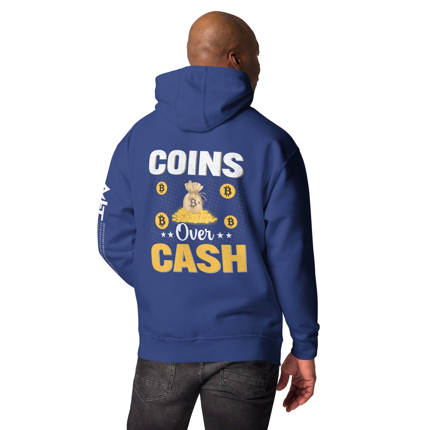Coins over Cash Unisex Hoodie ( Back Print ) by DarkByteGear