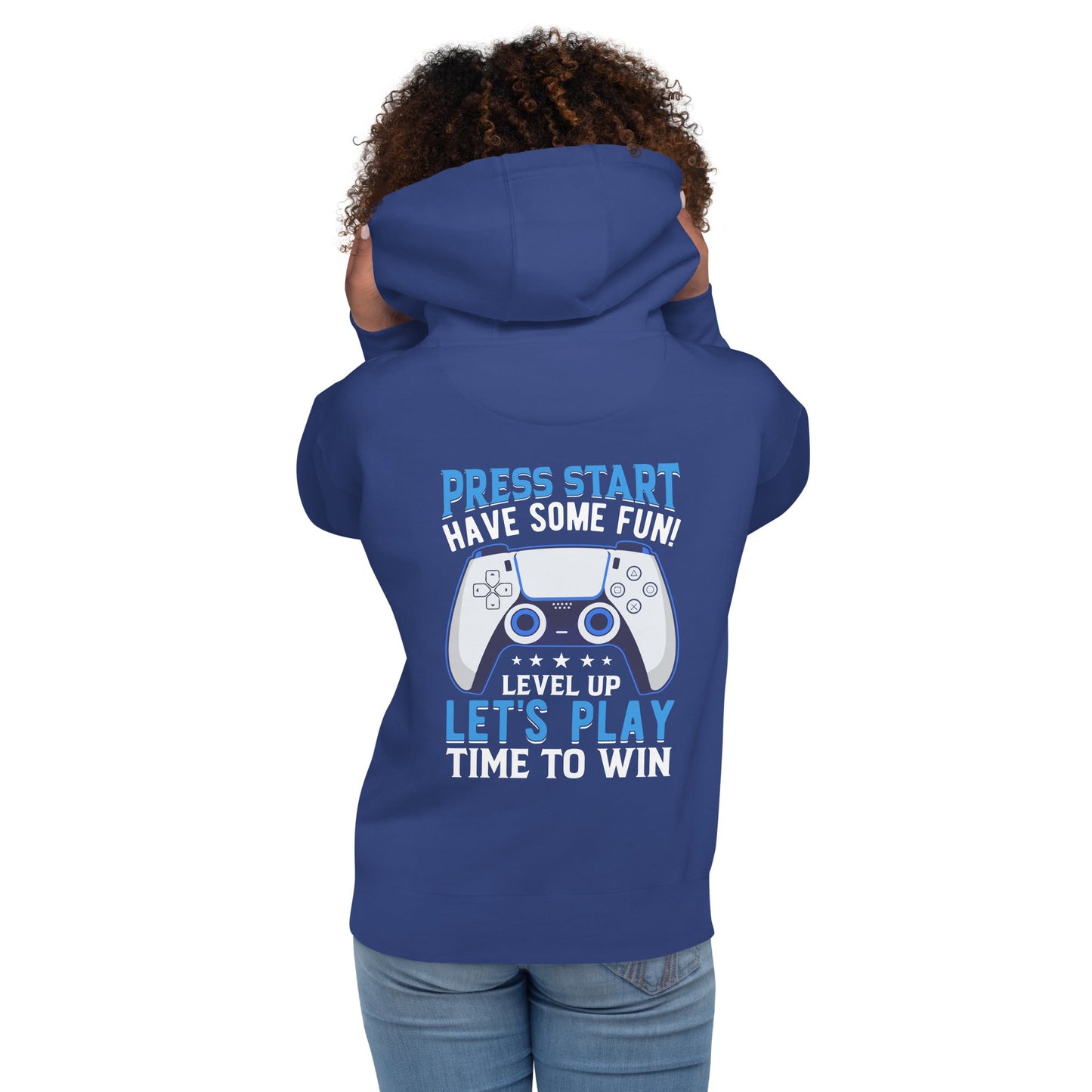 Press Start and Have some Fun - Unisex Hoodie (back print) by DarkByteGear
