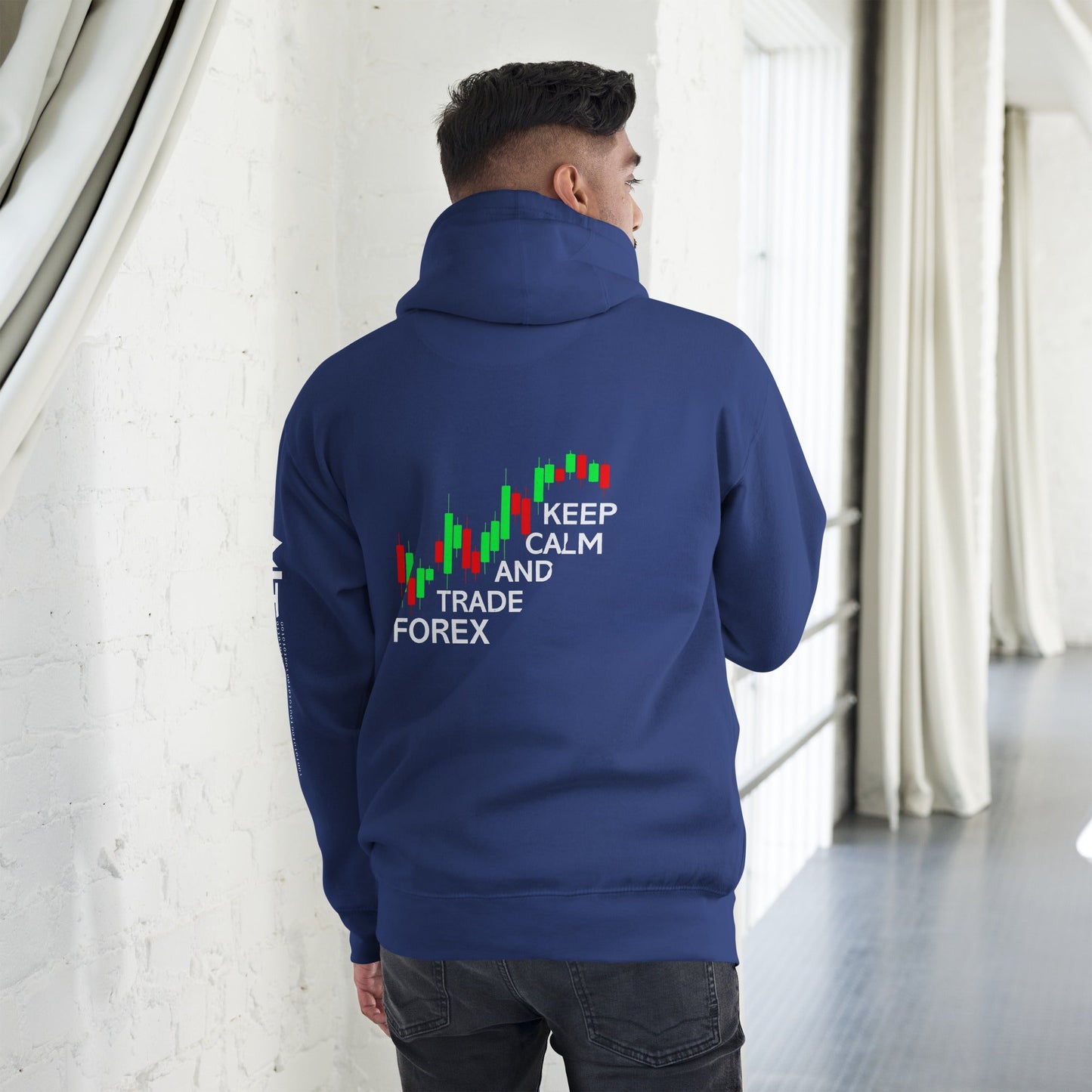 Keep Calm and Trade Forex - Unisex Hoodie ( Back Print ) by DarkByteGear