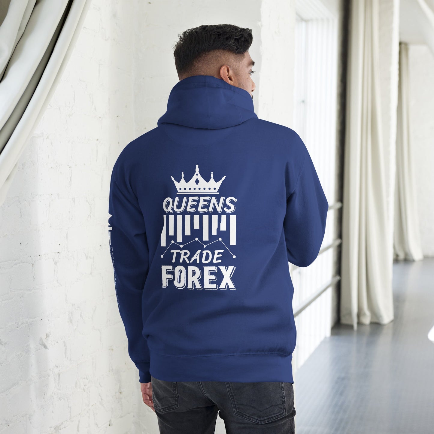 Queens Trade Forex - Unisex Hoodie ( Back Print ) by DarkByteGear