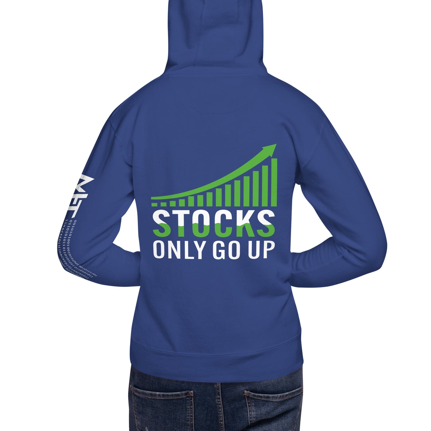 Stocks only Go up - Unisex Hoodie ( Back Print ) by DarkByteGear