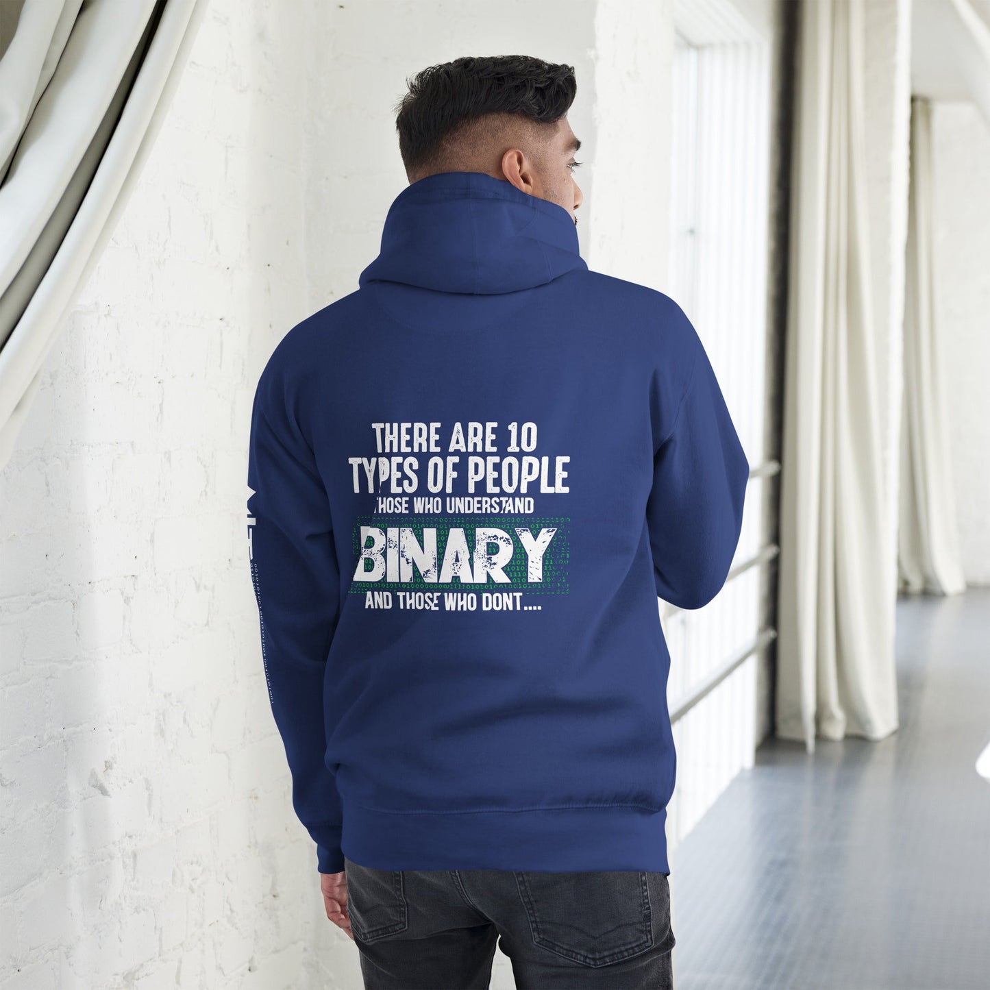 There are 10 types of people - Unisex Hoodie ( Back Print ) by DarkByteGear