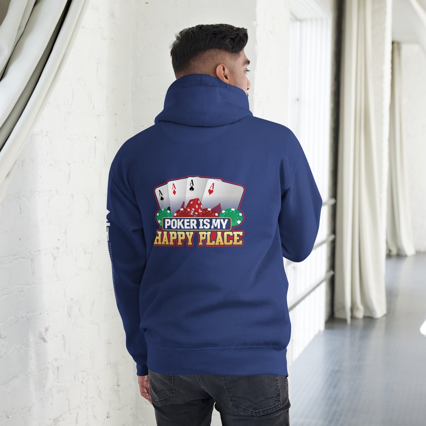 Poker Dad is like a Normal Dad but much Cooler - Unisex Hoodie ( Back Print ) by DarkByteGear