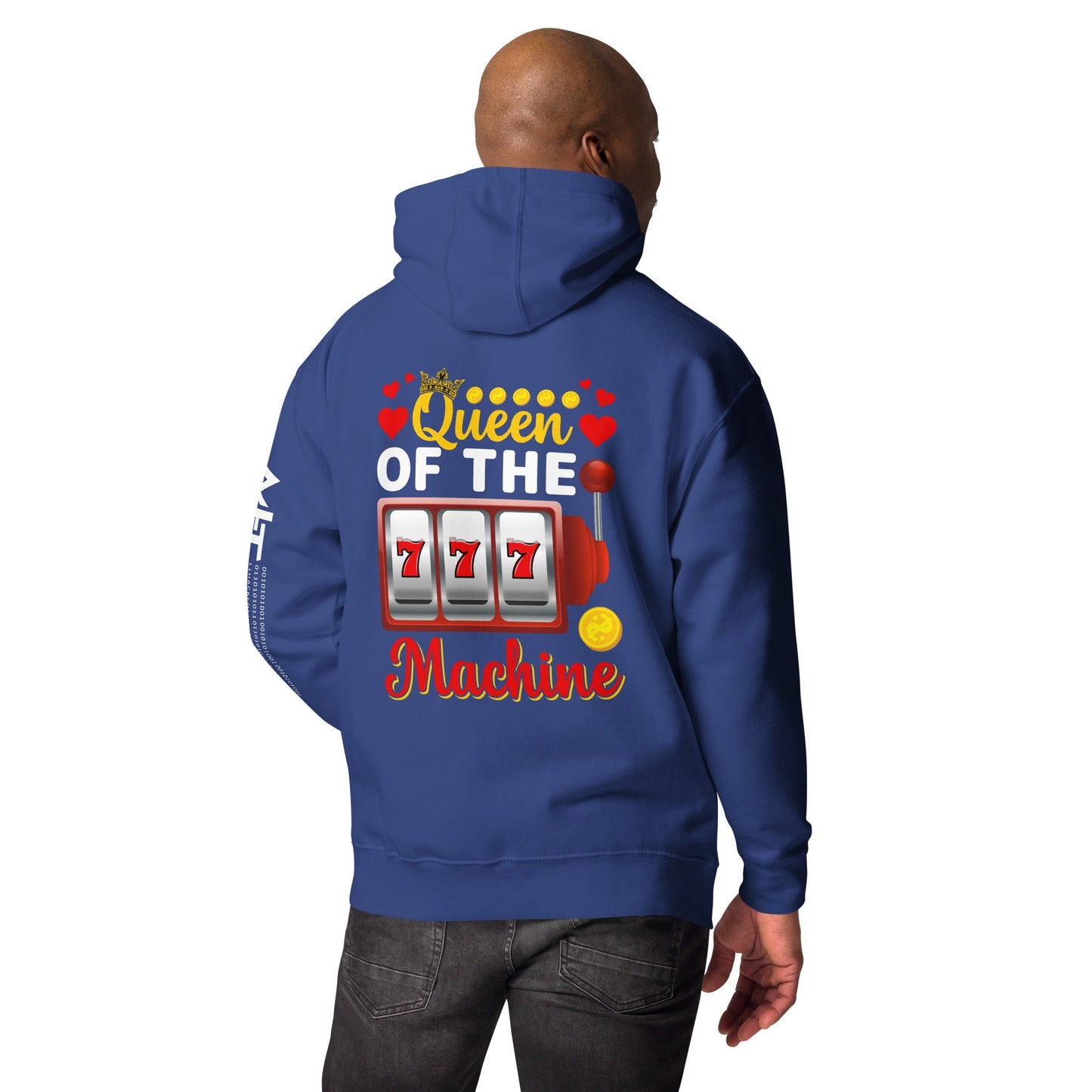 Queen of the Machine 777 - Unisex Hoodie ( Back Print ) by DarkByteGear