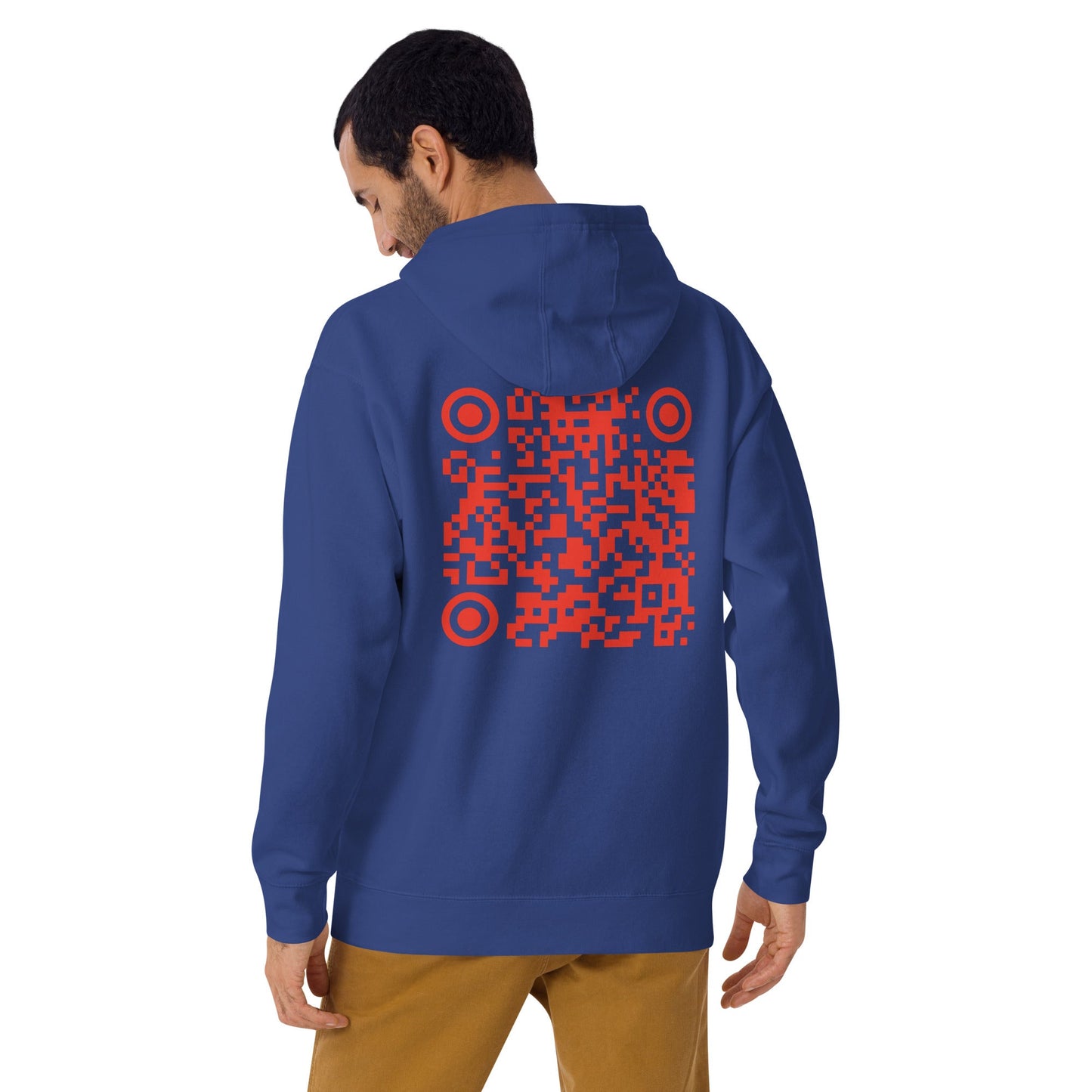 Who's the New Kid, Hacker, Developer, Gamer, Crypto King V1 (No Logo) - Unisex Hoodie Personalized QR Code by DarkByteGear