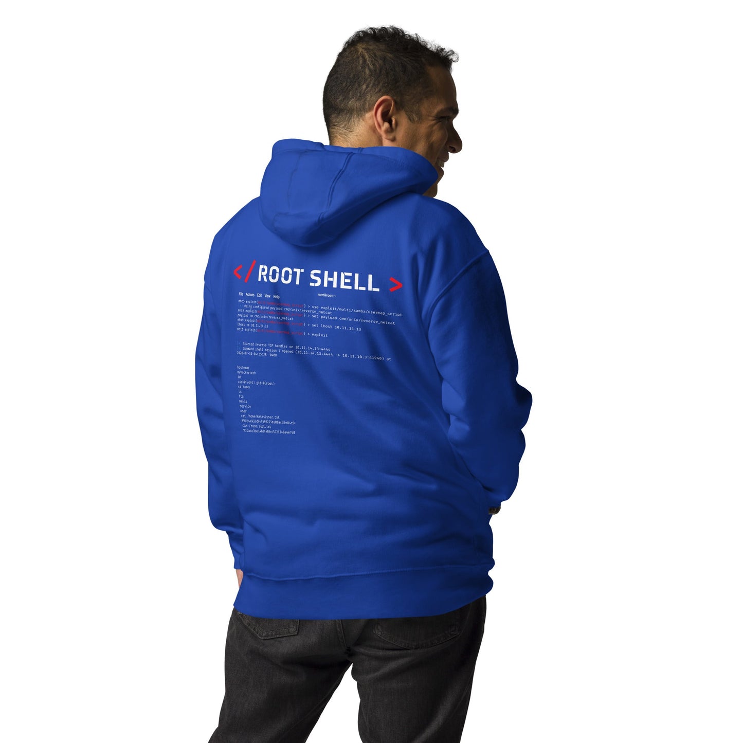 Root Shell - Unisex Hoodie ( Back Print ) by DarkByteGear
