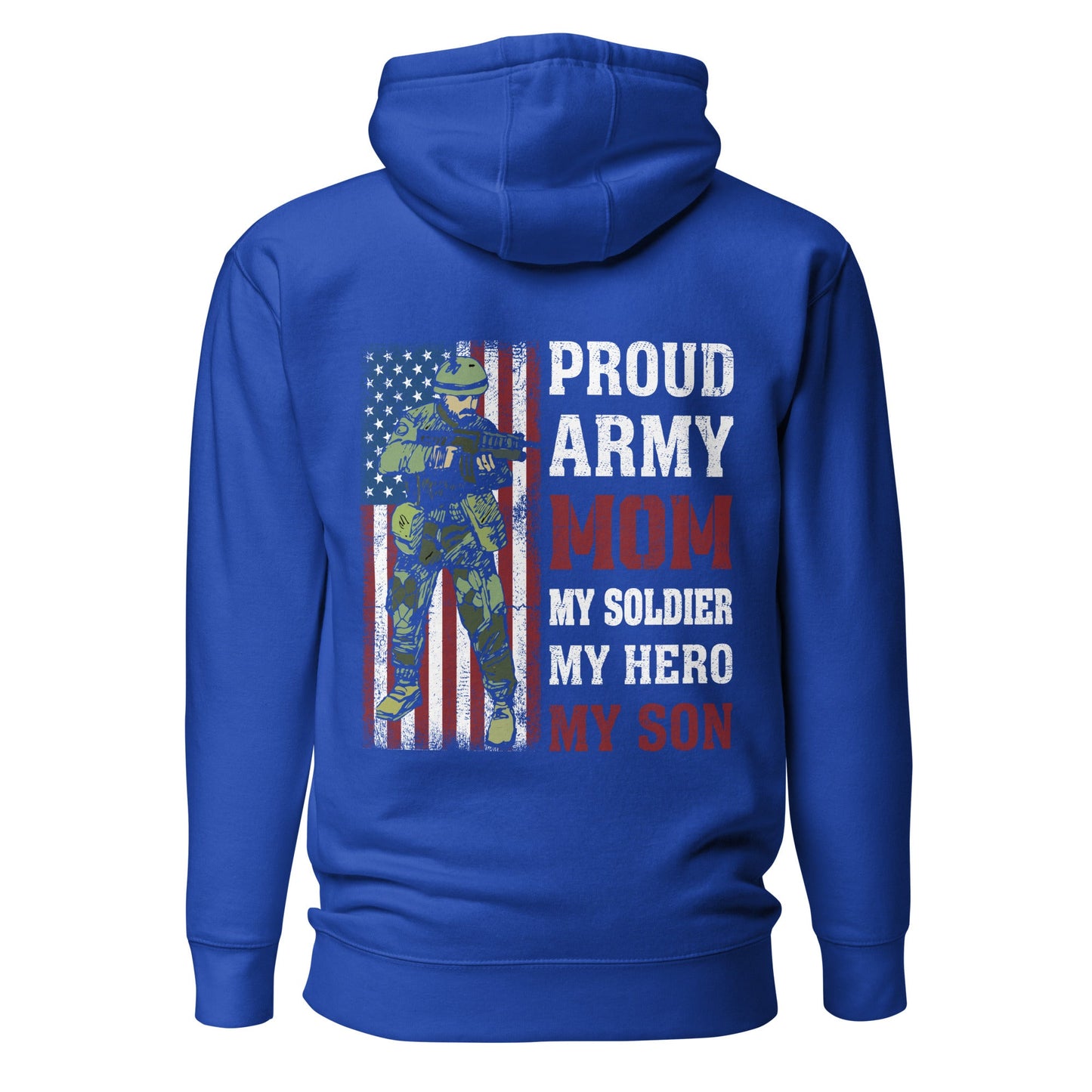 Proud Army Mom - Unisex Hoodie (back print) by DarkByteGear