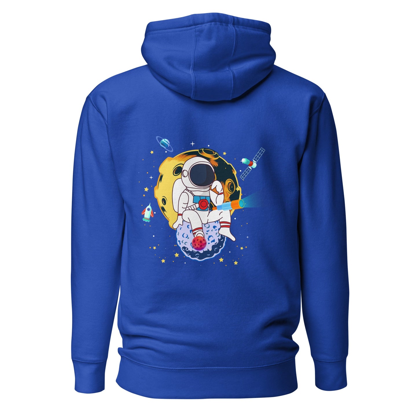 Astranaut catching stars - Unisex Hoodie ( Back Print ) by DarkByteGear