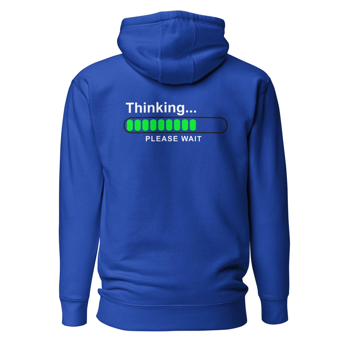 Thinking please wait - Unisex Hoodie (back print) by DarkByteGear