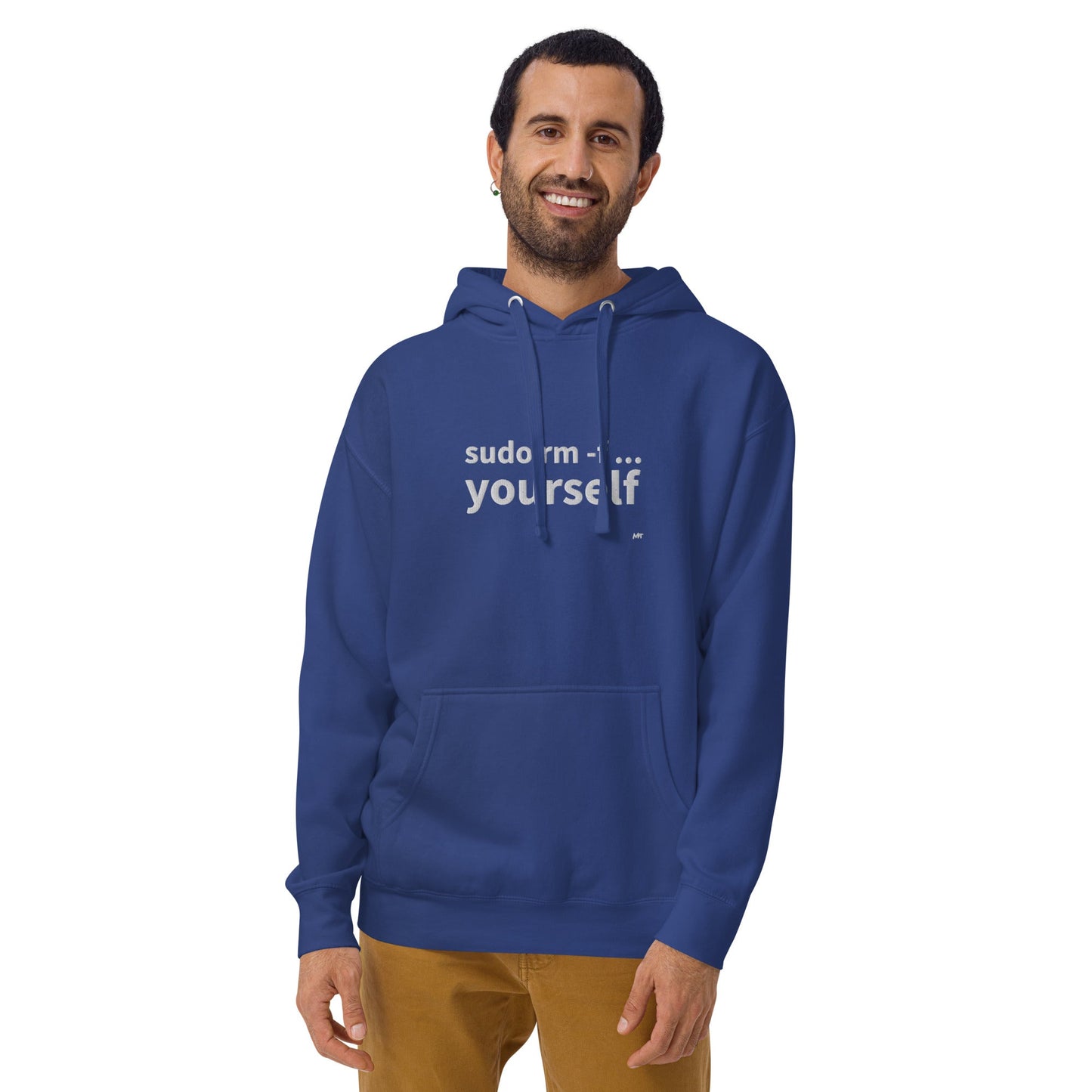 Sudo rm -f yourself - Unisex Hoodie (embroidered) by DarkByteGear