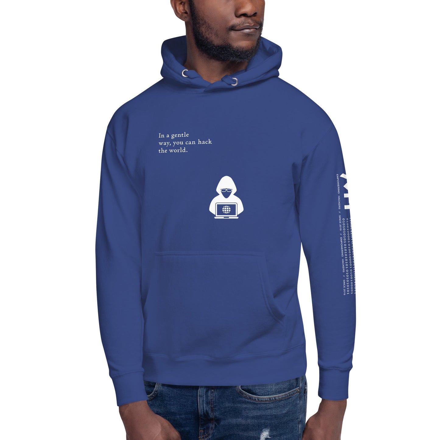 You can hack the world - Unisex Hoodie (back print) by DarkByteGear